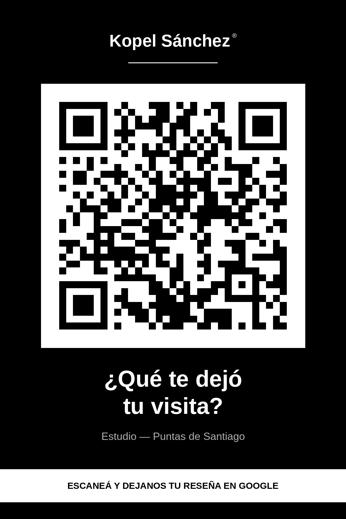 Tarjeta con el c&oacute;digo QR de Estudio — Puntas de Santiago